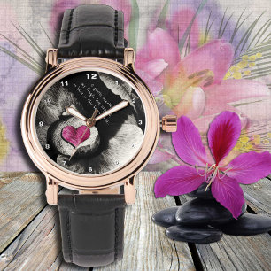 "Coeur de Pierre" Montre d'art, fleur, amour / mod