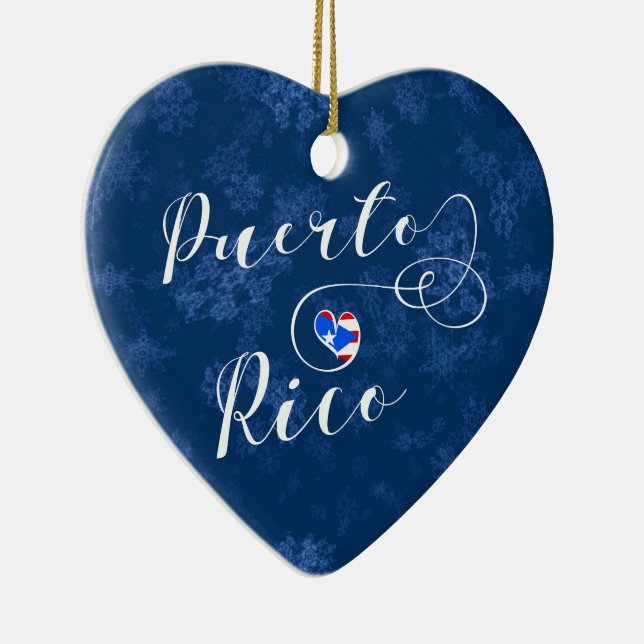 Coeur de Porto Rico, ornement d'arbre de Noël (Droite)