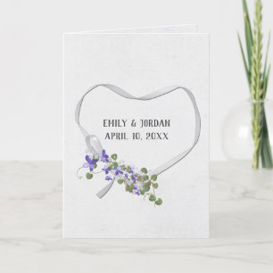 Coeur de ruban mariage avec carte bouquet Ivy