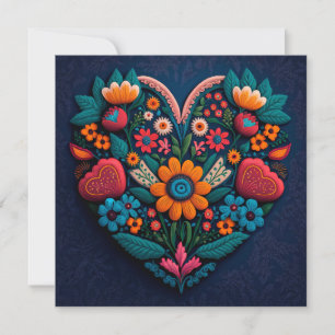 Coeur de style ukrainien Merci fait de fleurs