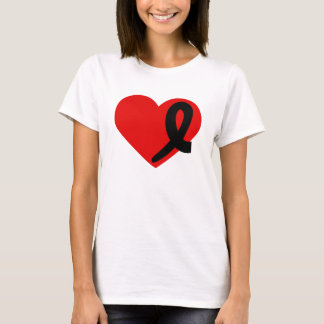 Coeur de T-shirt de Cancer de mélanome et ruban