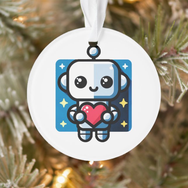Coeur de tenue de robot mignon - Amour adorable et (Arbre)