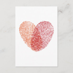 Coeur d'empreintes rouges, faire-part de mariage