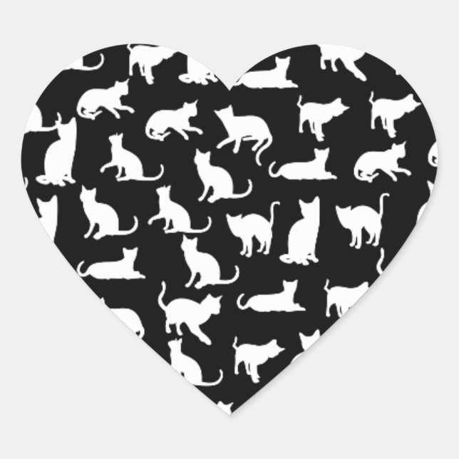 coeur des autocollants de chats (Devant)