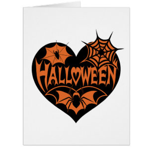 Coeur d'Halloween, Forme de Coeur Noir, Spider Web