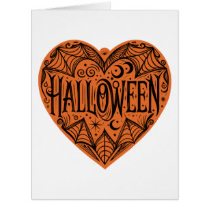 Coeur d'Halloween, Forme de Coeur Orange, Vacances