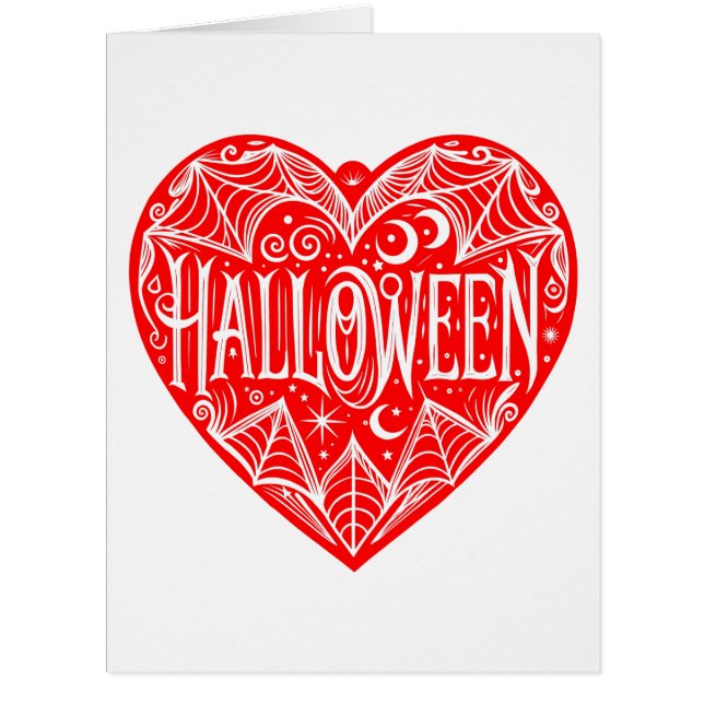 Coeur d'Halloween, Forme de Coeur Rouge, Vacances (Devant)