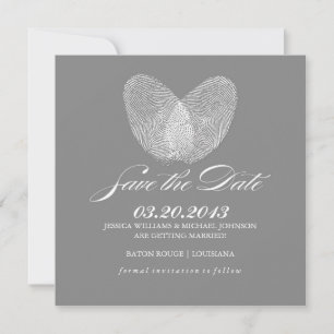 Coeur d'impression du pouce Save the date