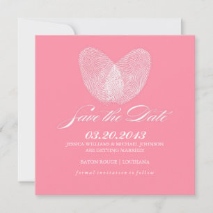 Coeur d'impression du pouce Save the date