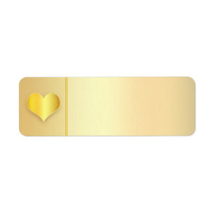 coeur d'or moderne mariage étiquettes de adresse