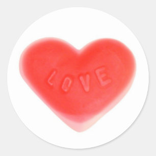 Coeur doux autocollant rond