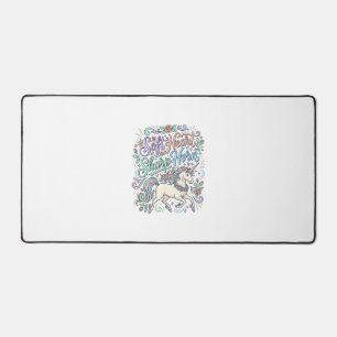 Cœur doux de licorne Corne pointue Fond blanc Typo