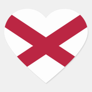 Cœur Drapeau de l'Alabama Sticker de coeur