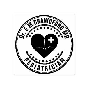 Coeur ECG de docteur tampon en caoutchouc avec