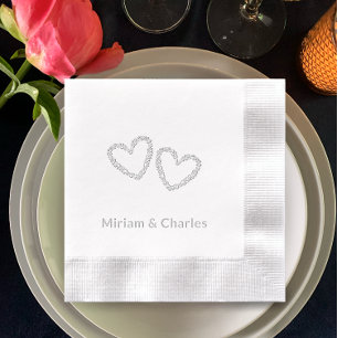 Coeur élégant personnalisé 25e anniversaire Argent