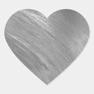 Cœur Élégant pinceau d'argent Strokes Coeur Sticker