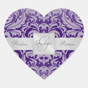 Cœur Élégant Sticker Mariage du coeur pourpre