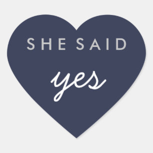 Cœur Elle A Dit Oui Mariage Fiançailles Sticker Argent