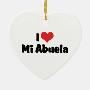 Cœur En Céramique J'aime Mi Abuela Ornement