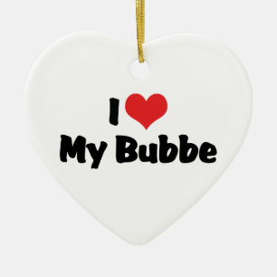 Cœur En Céramique J'Aime Mon Ornement Bubbe