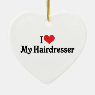 Cœur En Céramique Je aime mon coiffeur Ornement