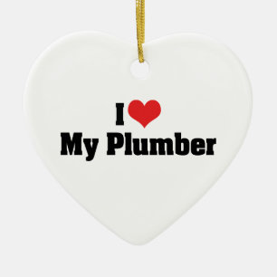 Cœur En Céramique Je suis amoureux de mon plombier Ornement