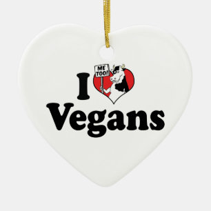 Cœur En Céramique Je T'aime Végétaliens Ornement