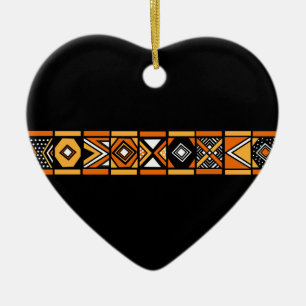 Cœur En Céramique Ornement africain de motif
