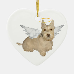 Cœur En Céramique Ornement Ange Scottish Terrier Wheaten