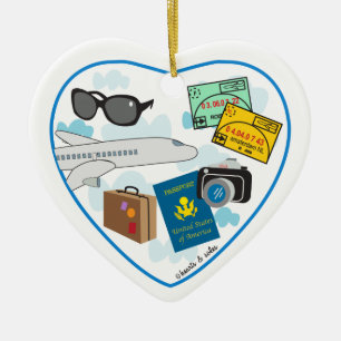 Cœur En Céramique Ornement cardiaque de voyage