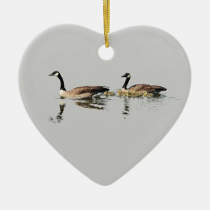 Cœur En Céramique Ornement d'amour d'oies