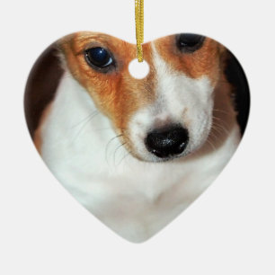 Cœur En Céramique Ornement de chiot de Jack Russell Terrier