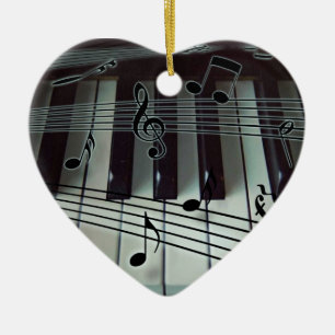 Cœur En Céramique Ornement de clavier de piano de coeur