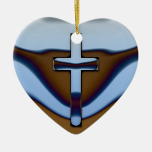 CŒUR EN CÉRAMIQUE ORNEMENT DE COEUR DE CHROME