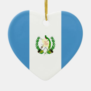 Cœur En Céramique Ornement de coeur de drapeau du Guatemala