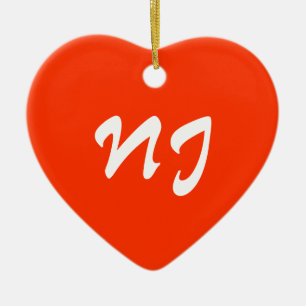Cœur En Céramique Ornement de coeur de New Jersey