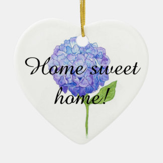 Cœur En Céramique Ornement de coeur d'hortensia