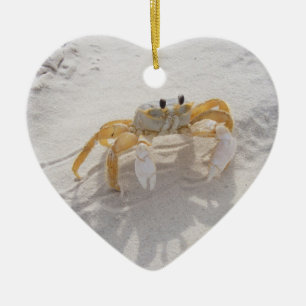 Cœur En Céramique Ornement de crabe de sable