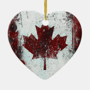 Cœur En Céramique Ornement de feuille d'érable du Canada