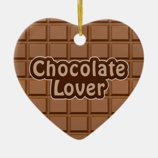 Cœur En Céramique Ornement de l'amant au chocolat (Devant)