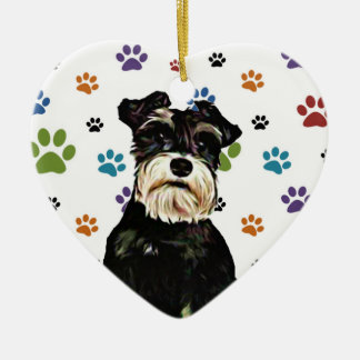 Cœur En Céramique Ornement de Schnauzer