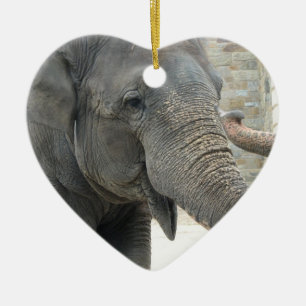 Cœur En Céramique Ornement d'éléphant de son de la trompette