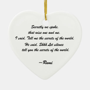 Cœur En Céramique Ornement d'iris de citation de Rumi