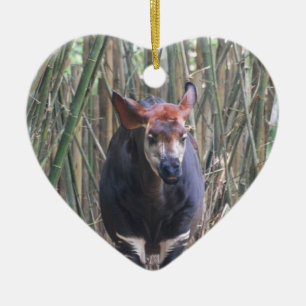 Cœur En Céramique Ornement d'okapi