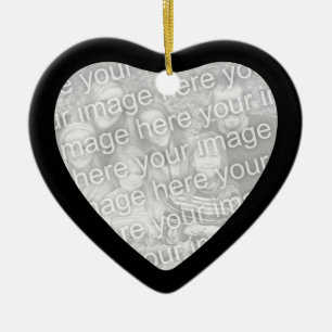 Cœur En Céramique Ornement du coeur encadré noir