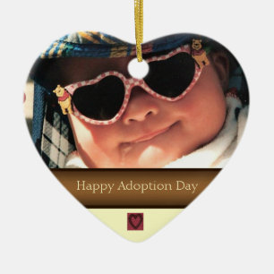 Cœur En Céramique Ornement heureux de photo de jour d'adoption