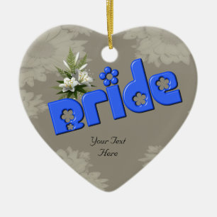 Cœur En Céramique Ornement personnalisable mignon de mariage de