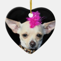 Ornement punk de coeur de chiwawa
