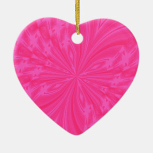 Cœur En Céramique Papillon Abstrait Ornement de coeur rose vif