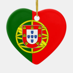 Cœur En Céramique Portugal Drapeau Ornement cardiaque